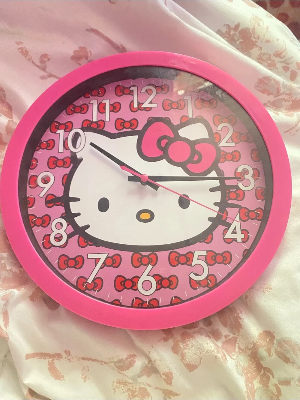 Sanrio Hello Kitty Pink and White Wall Clock